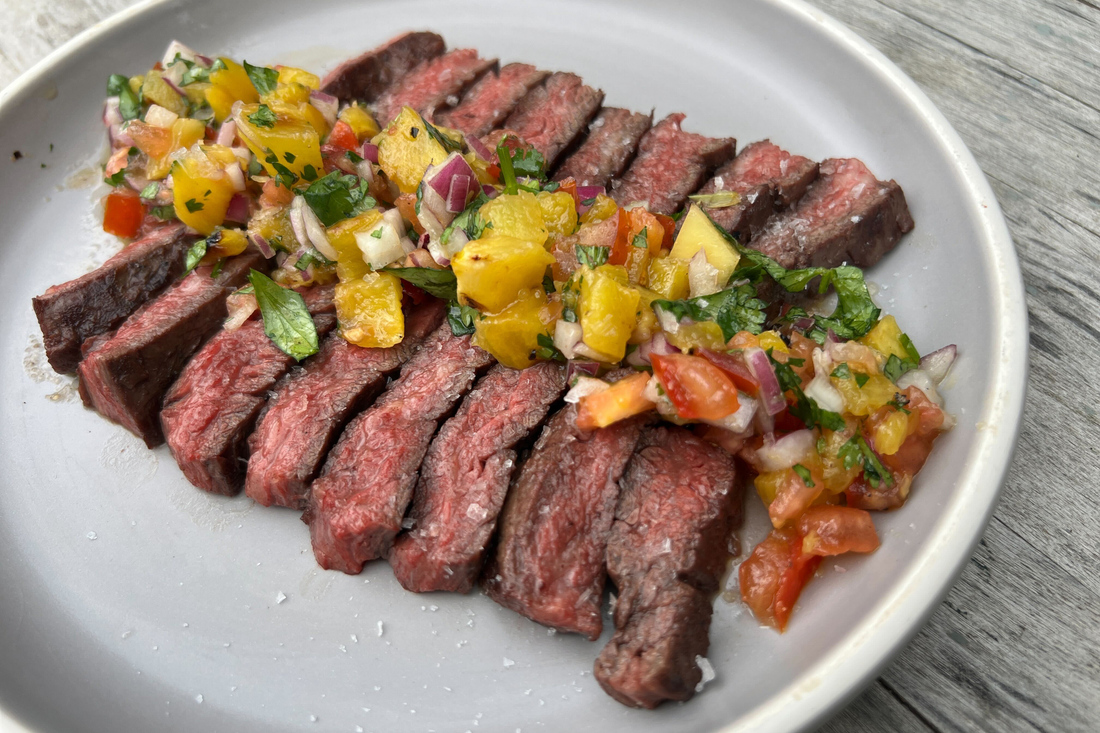 Grilled Wagyu Outside Skirt Steak with Charred Pineapple Pico de Gallo