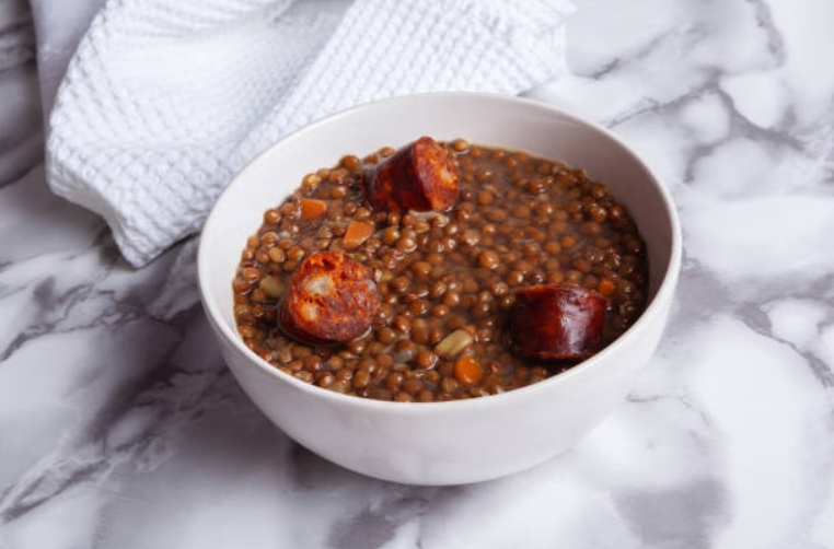 Lentil soup with meat