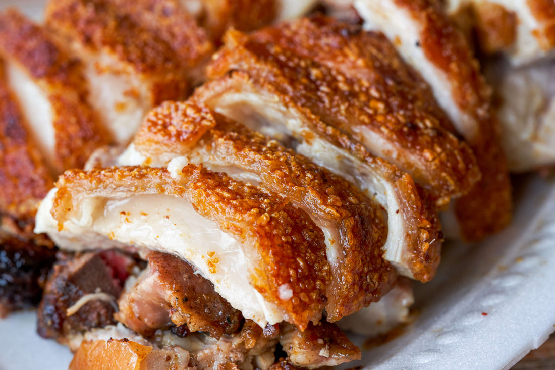 Fried suckling pig from Extremadura