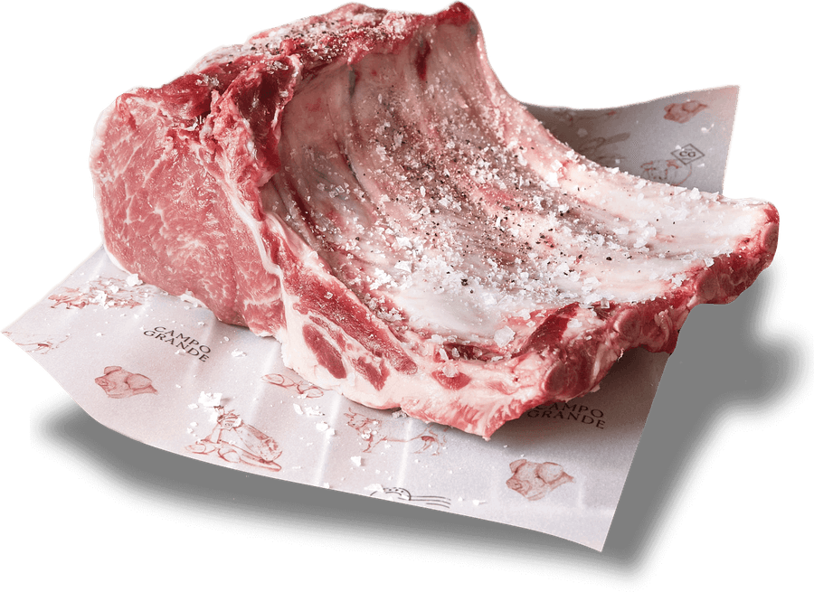 Raw cut of Ibérico pork showing marbling