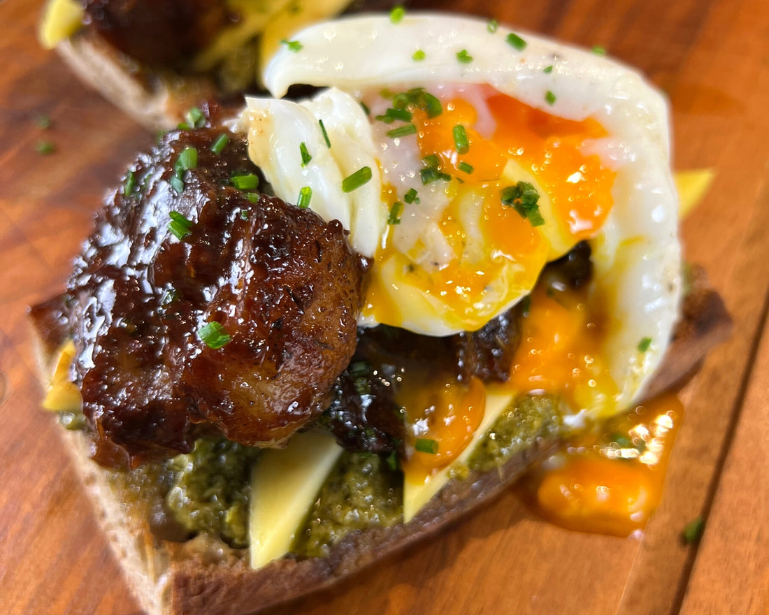 Pork Belly Breakfast Toasts