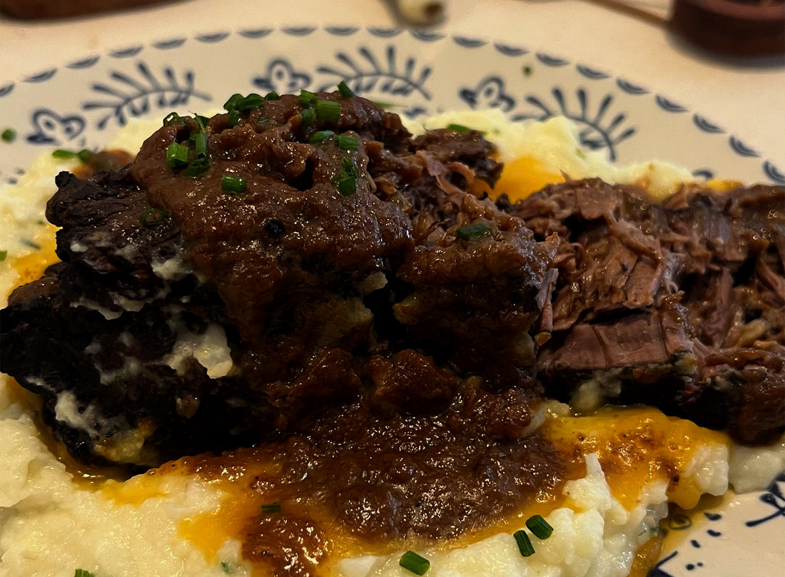 Red Wine Braised Coppa with Mashed Potatoes