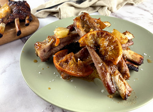 Orange & Pineapple Glazed Ibérico St. Louis Ribs