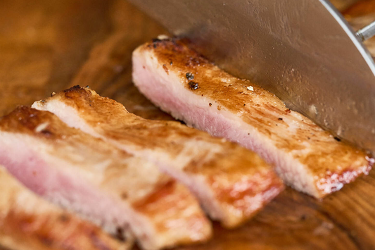 Grilled Jowl Secreto with Dumpling Sauce