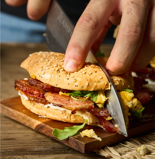 Ultimate Morning Boost Bagel: Loin Bacon & Creamy Egg Deligh