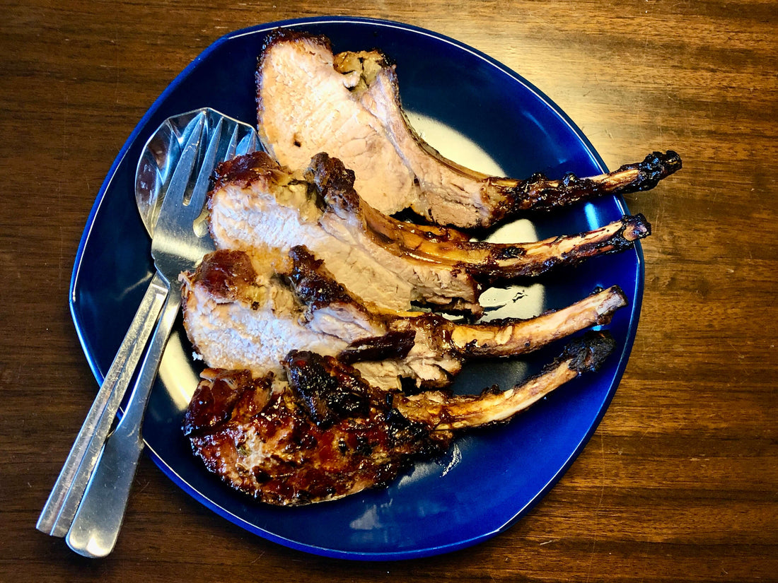 Roasted Rack of Ibérico With Dijon-Rosemary Glaze