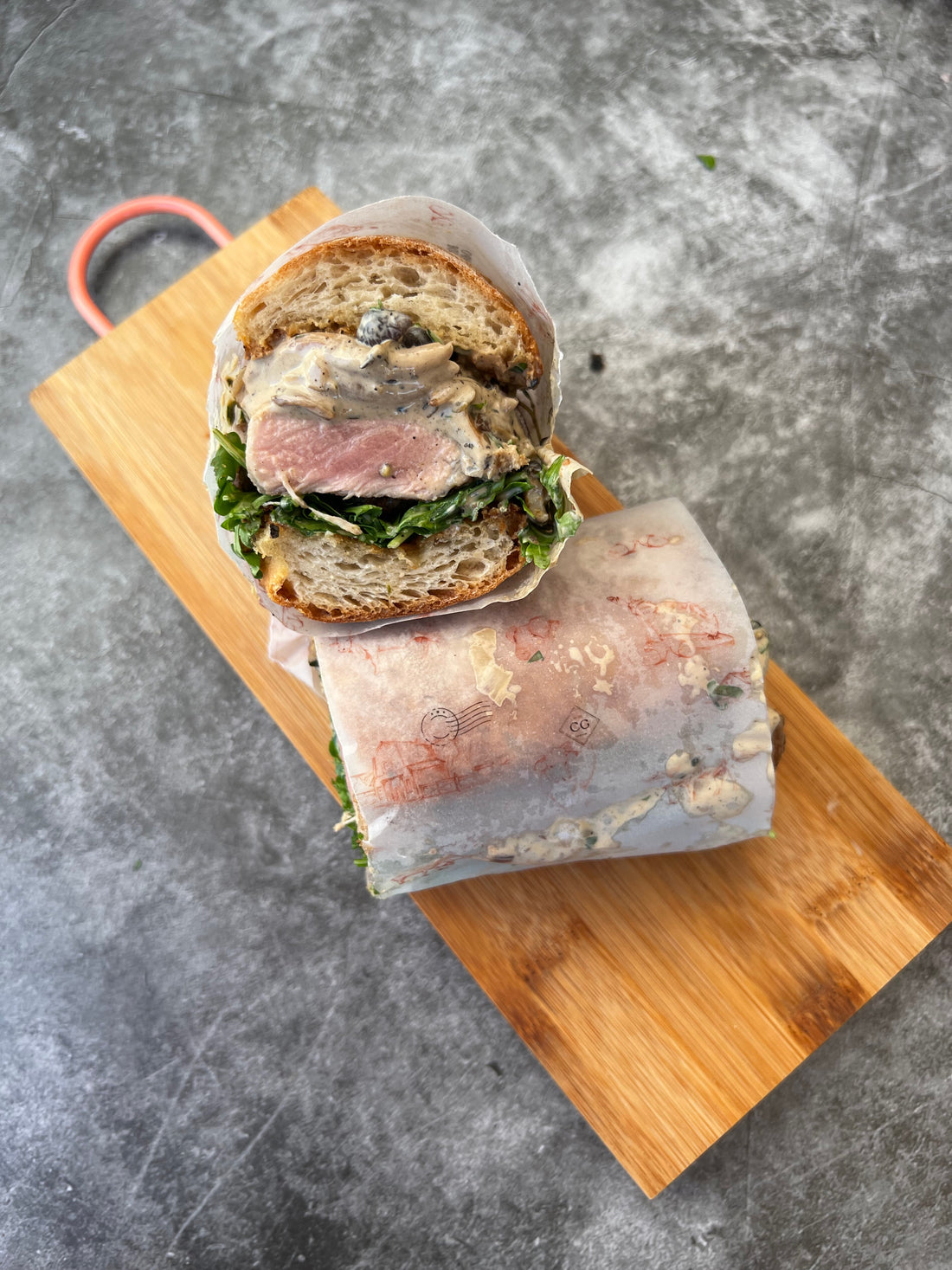 Ibérico Loin Roast Sandwich with Mushroom Sauce