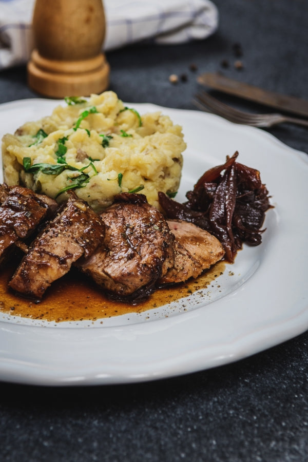 Baked Pork with Pumpkin Purée