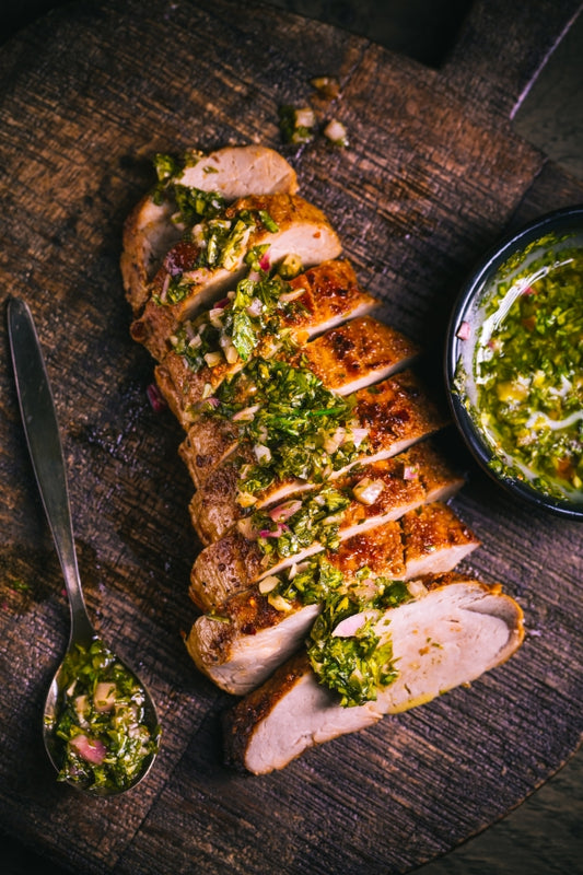 Grilled Pork with Garlic and Herbs