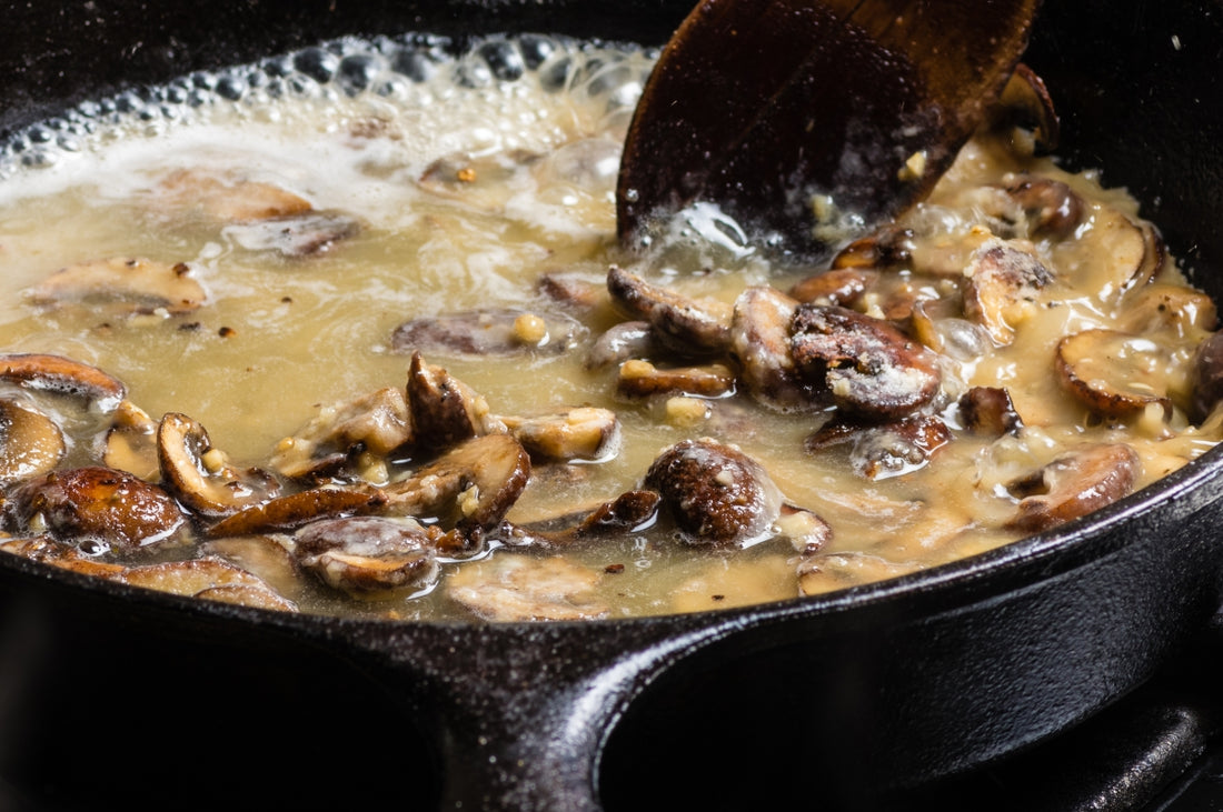 Meat in mushroom sauce