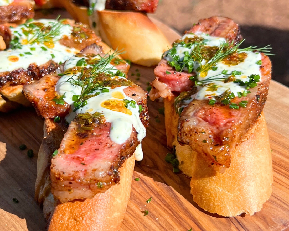 Mini Coppa Appetizers with Ranch and Chimichurri Sauce