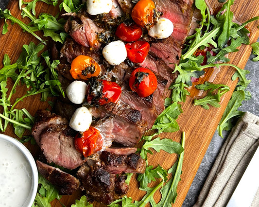 Boozy Grilled Coppa with Caprese
