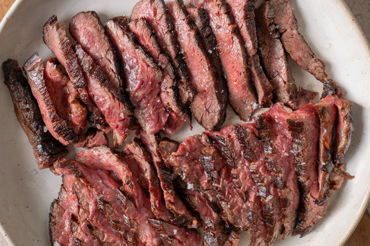 Grilled Wagyu Skirt Steak with grilled pineapple pico de gallo