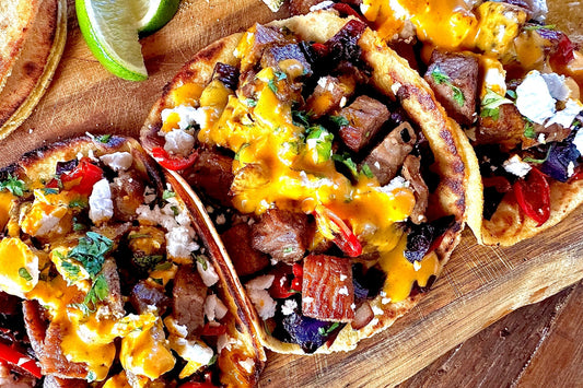 Game Day Ibérico Flank Steak Tacos with Chipotle Orange Slaw