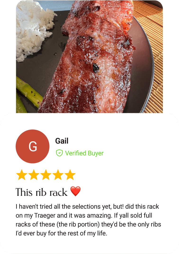 Glazed Ibérico rib rack served with rice